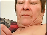 Chubby granny with the hairy cunt is satisfying by young